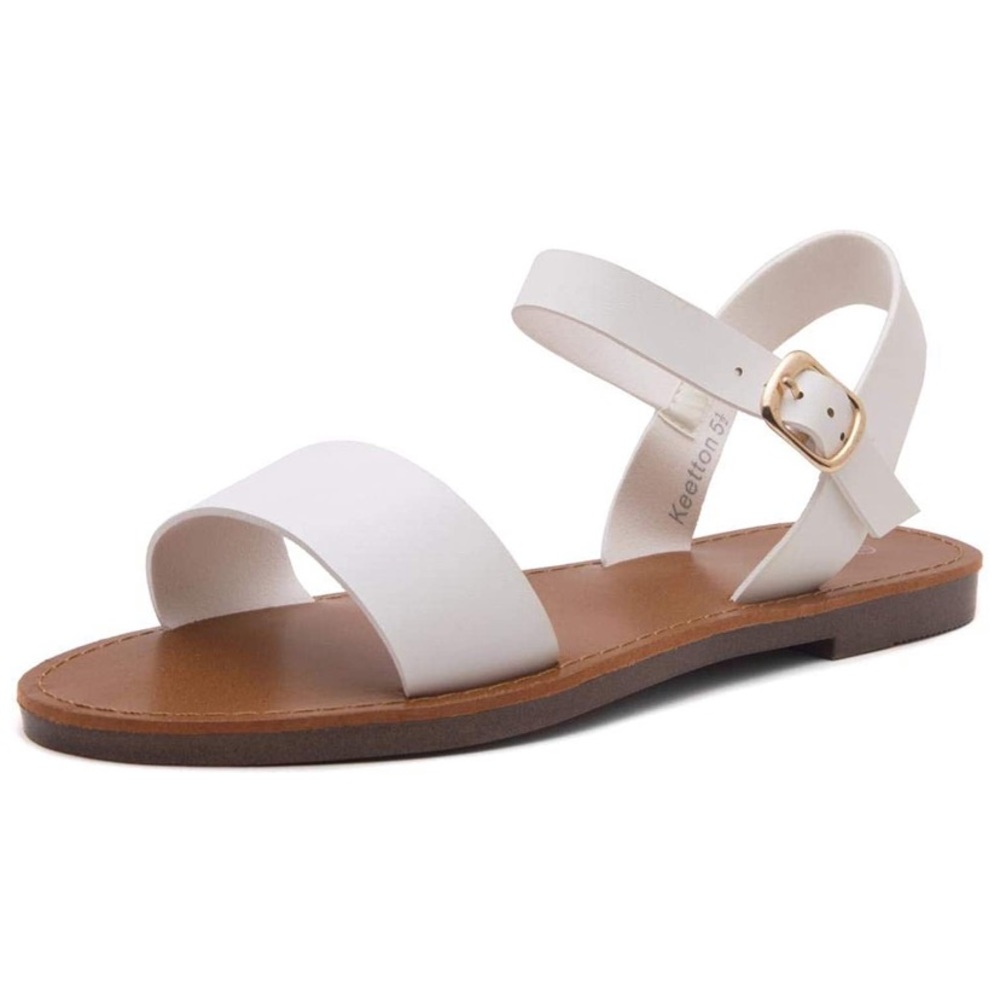 Open Toes One Band Ankle Strap Flat Sandals